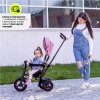 Rowerek trójkołowy dla dzieci 1-4 lata - TOBI FREY - kolor różowy - obracany - wiecznie pompowane koła + pchacz
